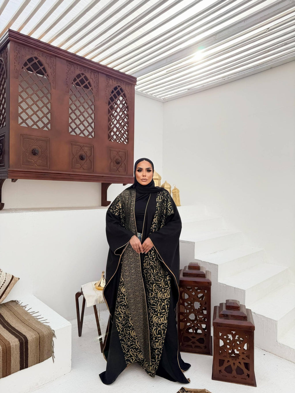 Arabesic Black Kaftan